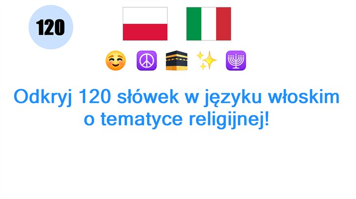 Odkryj 120 słówek w języku włoskim o tematyce religijnej!